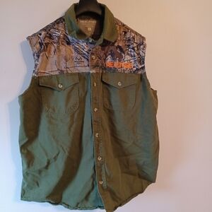 Realtree Button Up Shirt Vest Sleeveless Top Men's Large New without tags